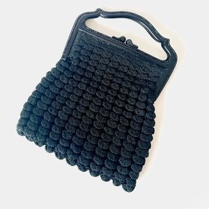 1950s Crocheted Handbag with Embroidered Interior